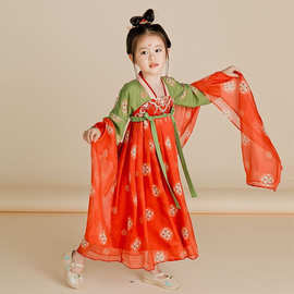 新中式儿童汉服女中国风复古连衣裙改良款日常可穿春夏季薄款