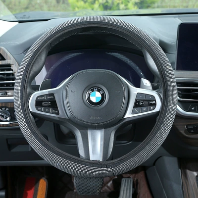 universal for all seasons, rearview – Steering wheel cover - silver-steering-wheel-cover-38cm