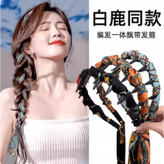 飘带发箍齿梳波浪高颅顶正反两带复古宫廷发箍2025年新款气质编发