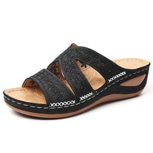 Cross-Border Sandals for Women, Wedge Heels, Fish Mouth Thick Soles, Foreign Trade Large Size Shoes, Multi-Color Optional Embroidered Sandals for Women