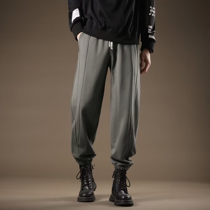 Pantalones casuales de todo fósforo rectos sueltos, pantalones casuales para hombres, pantalones con corsé para hombres de moda 2024, pantalones de hombre de moda de Hong Kong