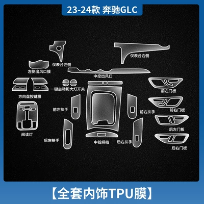 Car interior film — GLC300L/C Class C260L Screen Tempered - 23-25-mercedes-benz-glc-class-interior-film-tpu-film-without-two-screens