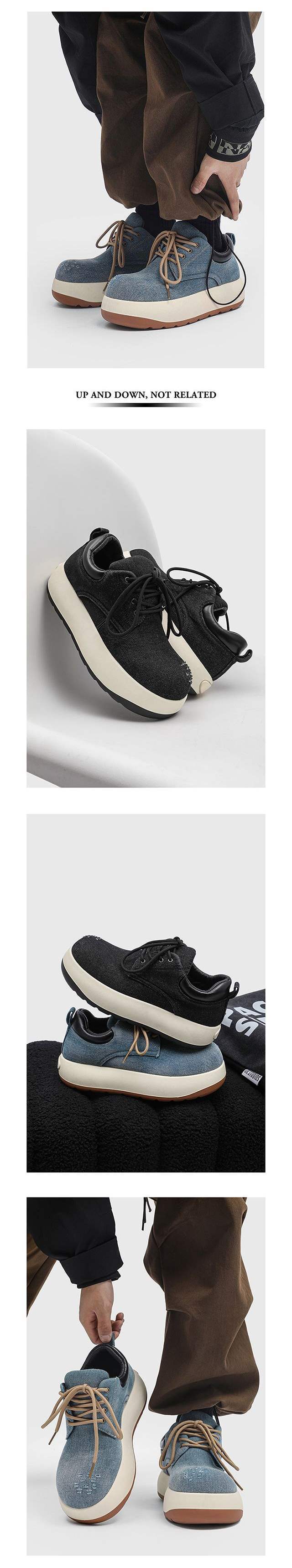 ShoeVault Herren New Q Leder Paris Derby Stilvolle süße dicke Sohle Big Toe Schuhe Höhe erhöhen koreanische Version vielseitig_voghion.com