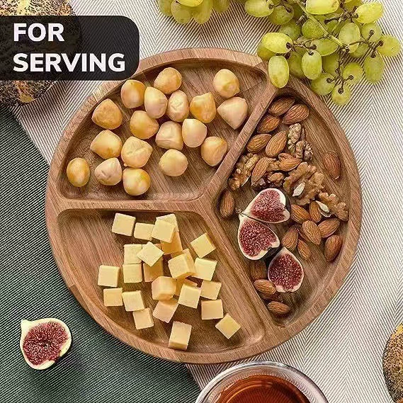 Деревянная тарелка с разделением на тарелку с акацией из дерева