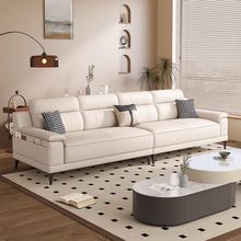 奶油风猫抓布沙发现代简约客厅轻奢小户型极简网红科技布真皮沙发