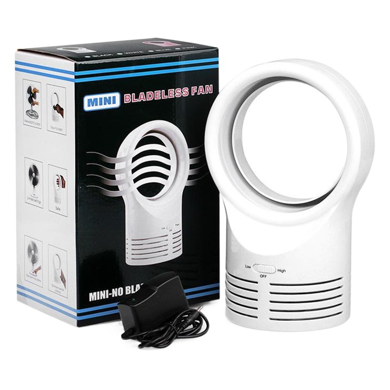 Mini Large Bladeless Fan, Creative Home-Use Portable Desktop Office Fan with Dual-Speed Adjustable Settings