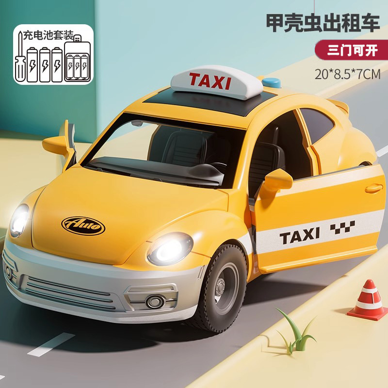 Juguetes de taxi grandes niños niños taxi bebé modelo de simulación de automóvil inercial nuevo puzzle 3 años 4