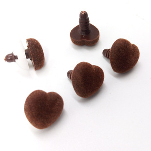 Brown, Pink, Black Plush Heart Nose Animal Nose Plush Doll Toy Doll Accessories Foreign Trade Nose
