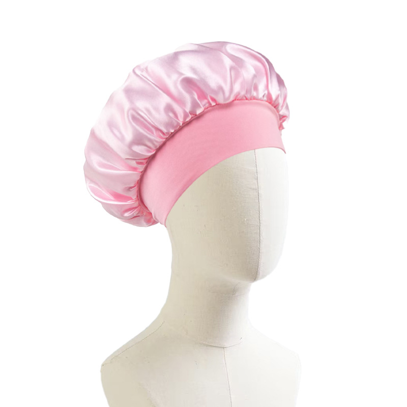 Gorro de Noche de Satén para Mujer con Borde Ancho para Dormir y Cuidado del Cabello image 7