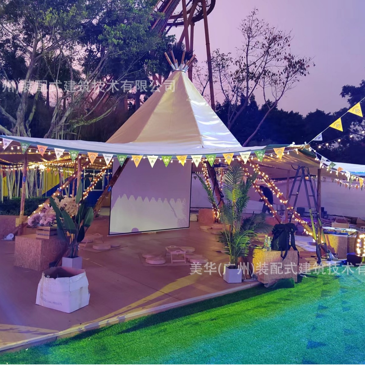 Tienda de madera India Guangzhou Changlong área escénica sala de recepción restaurante tienda de actividad de visualización de ocio multi-Peak