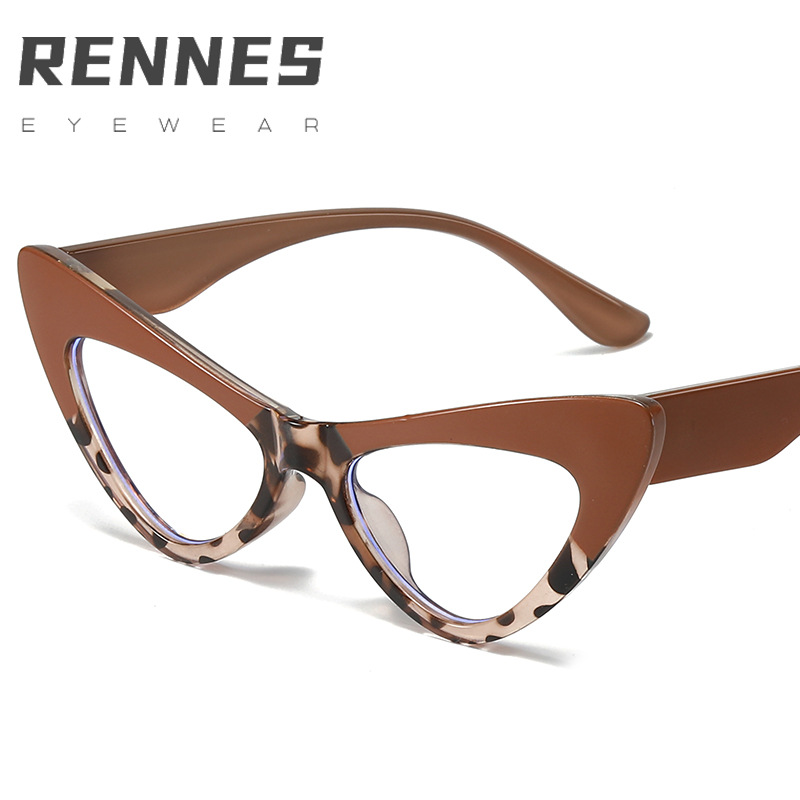 2022 nuevo ojo de gato gafas lisas de moda europea y americana Anti-azul gafas de luz personalizada gafas de diseño original 066
