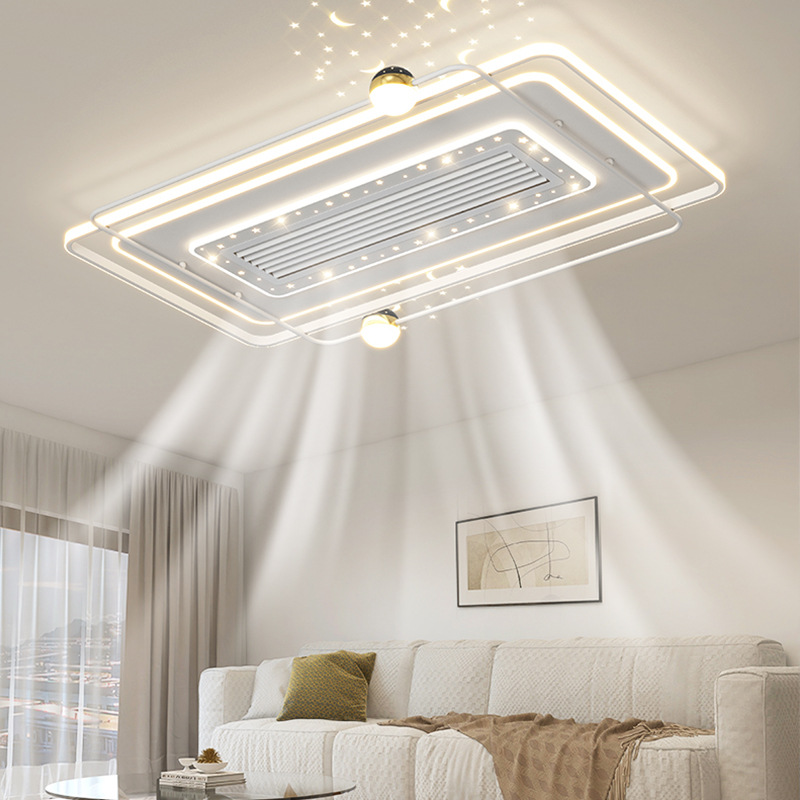 Modern Simple Living Room Bladeless Fan Lamp Ultra-thin Living Room Lamp Bedroom Room Fan Lamp Zhongshan Lamp