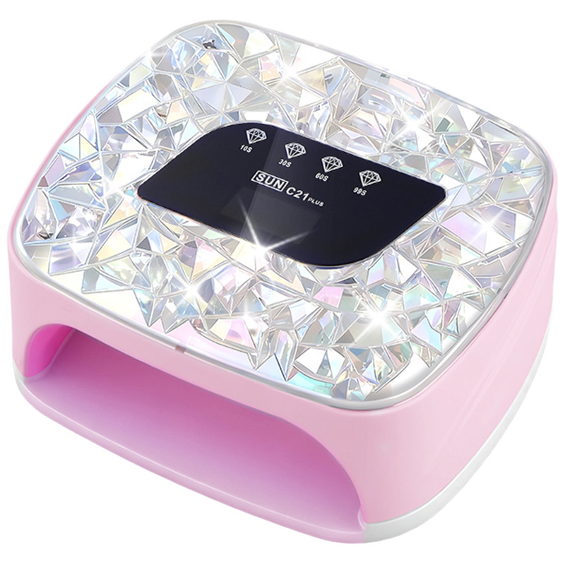 Lámpara de manicura de almacenamiento de doble fuente de luz inteligente de manicura de secado rápido UV doble fuente de luz de diamante de manicura de luz de larga duración