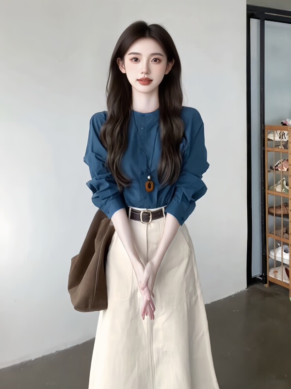 秋装多巴胺穿搭一整套微胖小个子过膝连衣裙子套装女款2025两件套|undefined