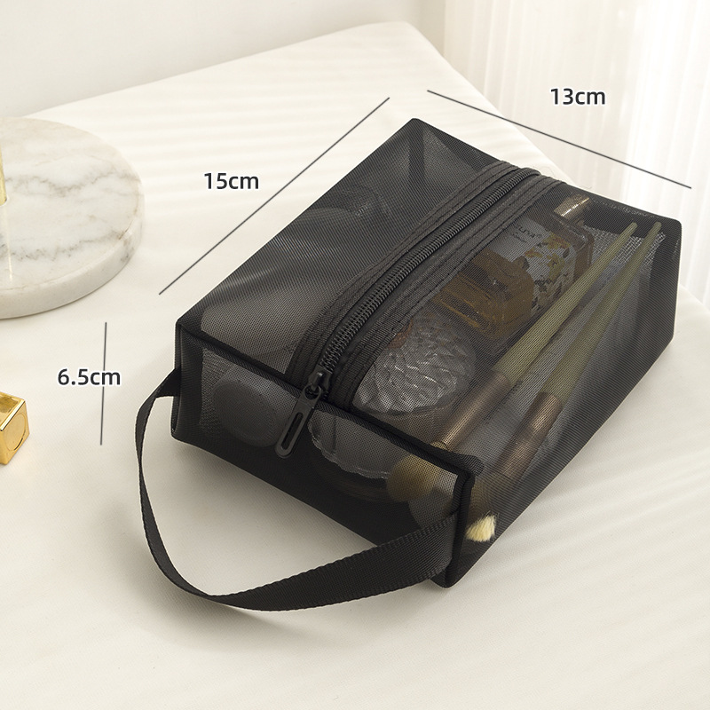 Nueva bolsa de cosméticos transparente de gran capacidad en el mercado, bolsa de lavado de viaje, bolsa de almacenamiento portátil de nailon portátil simple y portátil