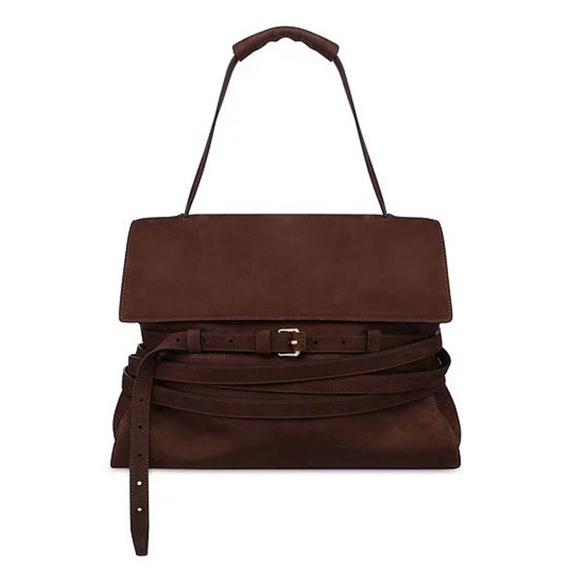 2024 Autunno/Inverno Nuova Stella Yang Chaoyue Stesso Stile Cintura Tracolla Borsa a Tracolla in Pelle Scamosciata Opaca Borsa da Donna Trendy_voghion.com