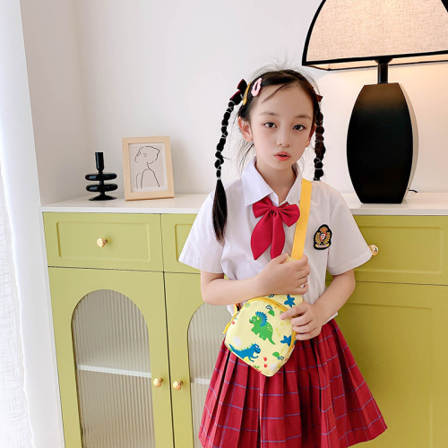 Girls cross-body spray-painted dinosaur chest bag new Korean style small cross-body bag cute baby waist bag travel backpack children's bag