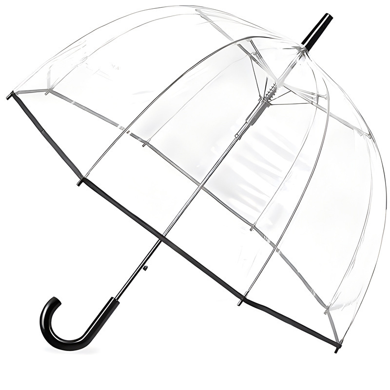 阿波罗透明泡泡伞长柄8骨360°抗风防雨晴雨两用直杆拱形雨伞防水