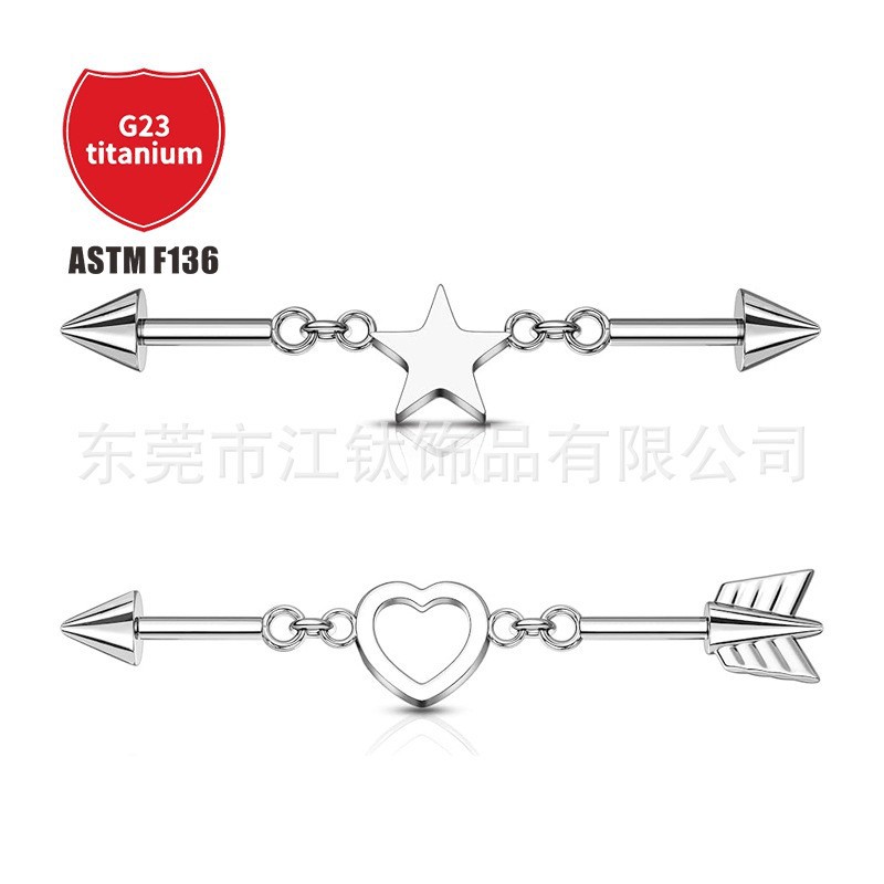 Pointed titanium steel lip stud product view