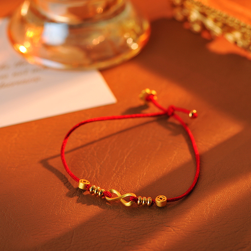 Good luck unlimited money flower copper hand rope small flower flower simple fashion niche does not fade wholesale a generation of hair