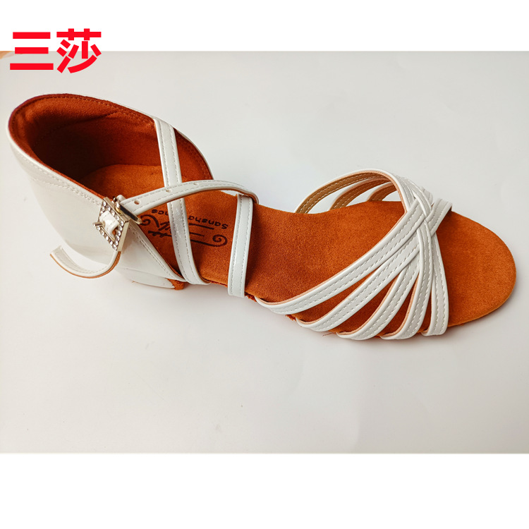 Sansha Latin Dance Shoes Girls Middle Heel Dance Shoes Square Dance Women's Shoes Adult Summer Children Latin Dance Shoes Soft Sole