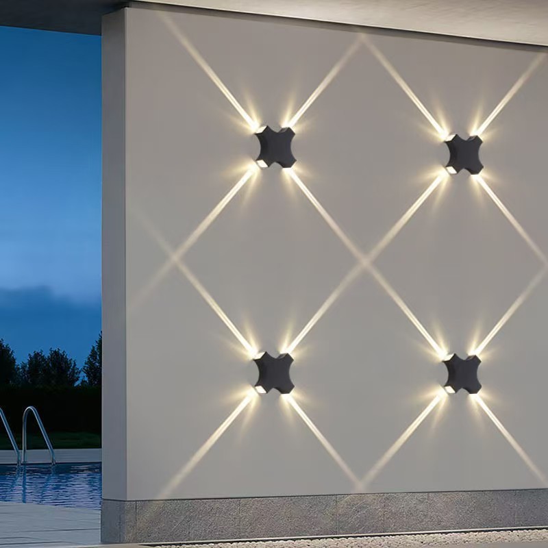 Cross-Border Outdoor Led Wall Lamp Cross Star Light Villa Hotel Indoor Corridor Aisle Balcony Garden Courtyard Lamp