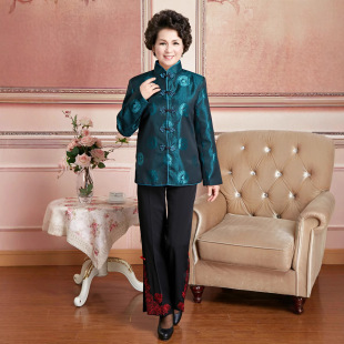 Wholesale middle-aged and elderly Tang suit men's and women's sweethearts outfit 2383-10 sweethearts outfit autumn and winter women's Tang suit wedding banquet