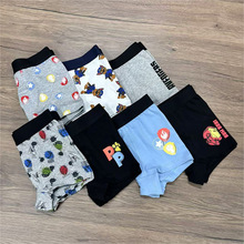 外贸单精梳棉短裤印花内裤男童棉质平角裤中小儿童卡通内裤男孩
