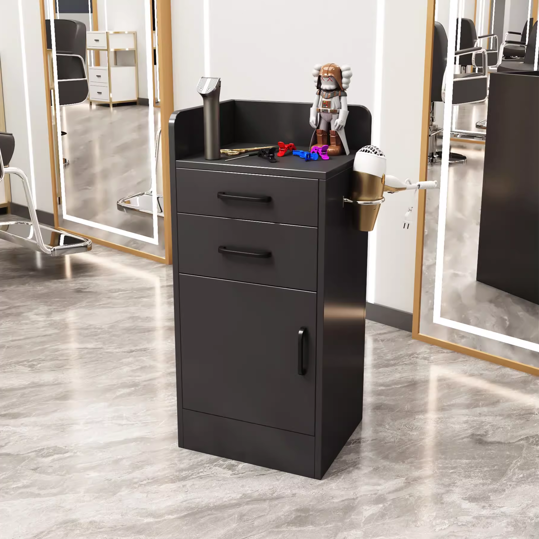 Nuevo gabinete de herramientas de peluquería de alta calidad gabinete de salón de peluquería carro móvil sin instalación móvil gabinete de herramientas de almacenamiento de madera sólida