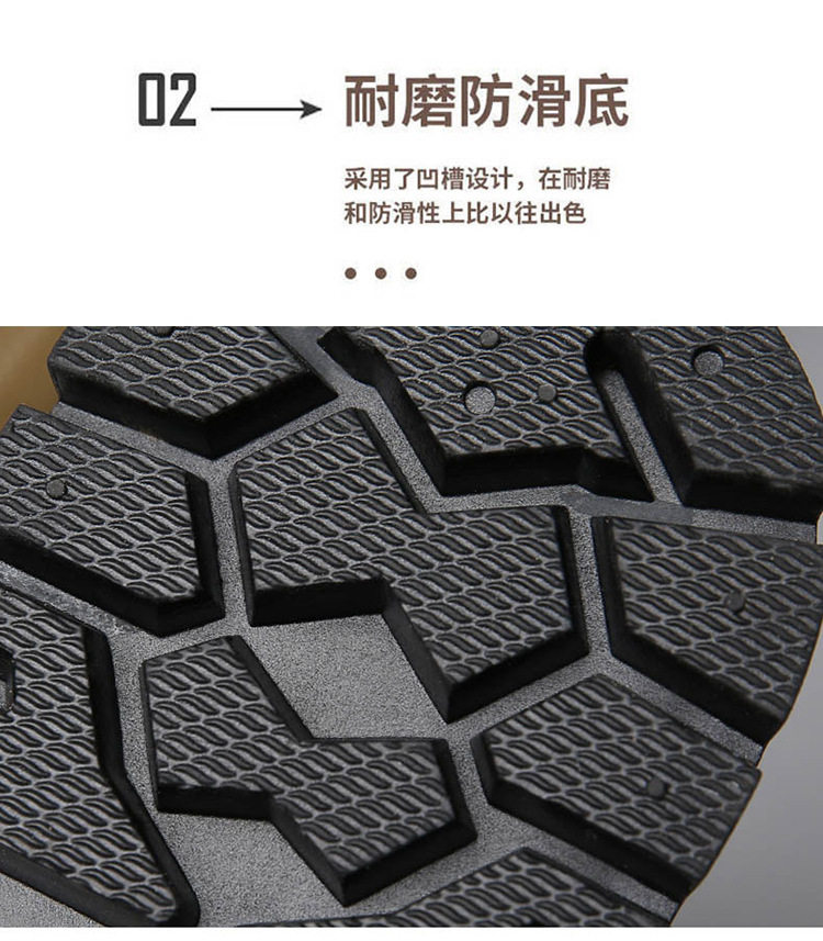 Bốt Martin nam cổ trung mỏng nhẹ phong cách Anh Quốc, đế cao su gót thấp 1-3 cm — Màu kaki, màu đen chi tiết 9