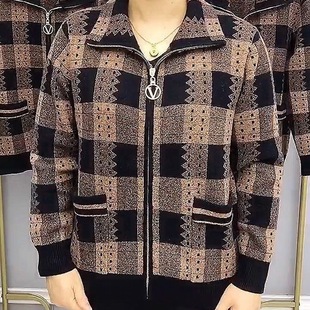 2024 Spring and Autumn Plaid Zipper Short Jacket for Mother New Elastic Loose plus size Middle-aged and Elderly Women's Wear
