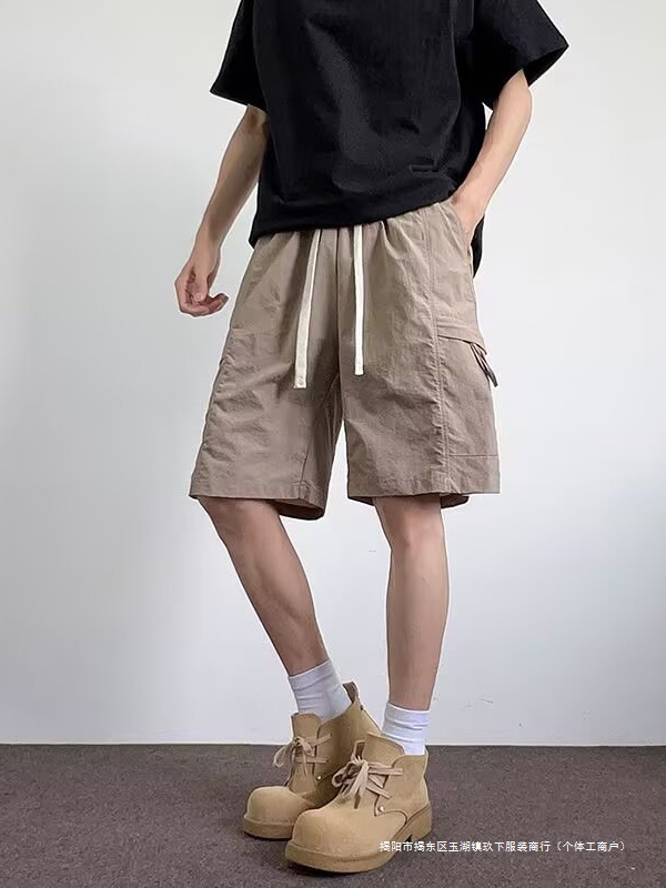 Japanese quick dry summer thin shorts, men's universal casual trousers, oversize