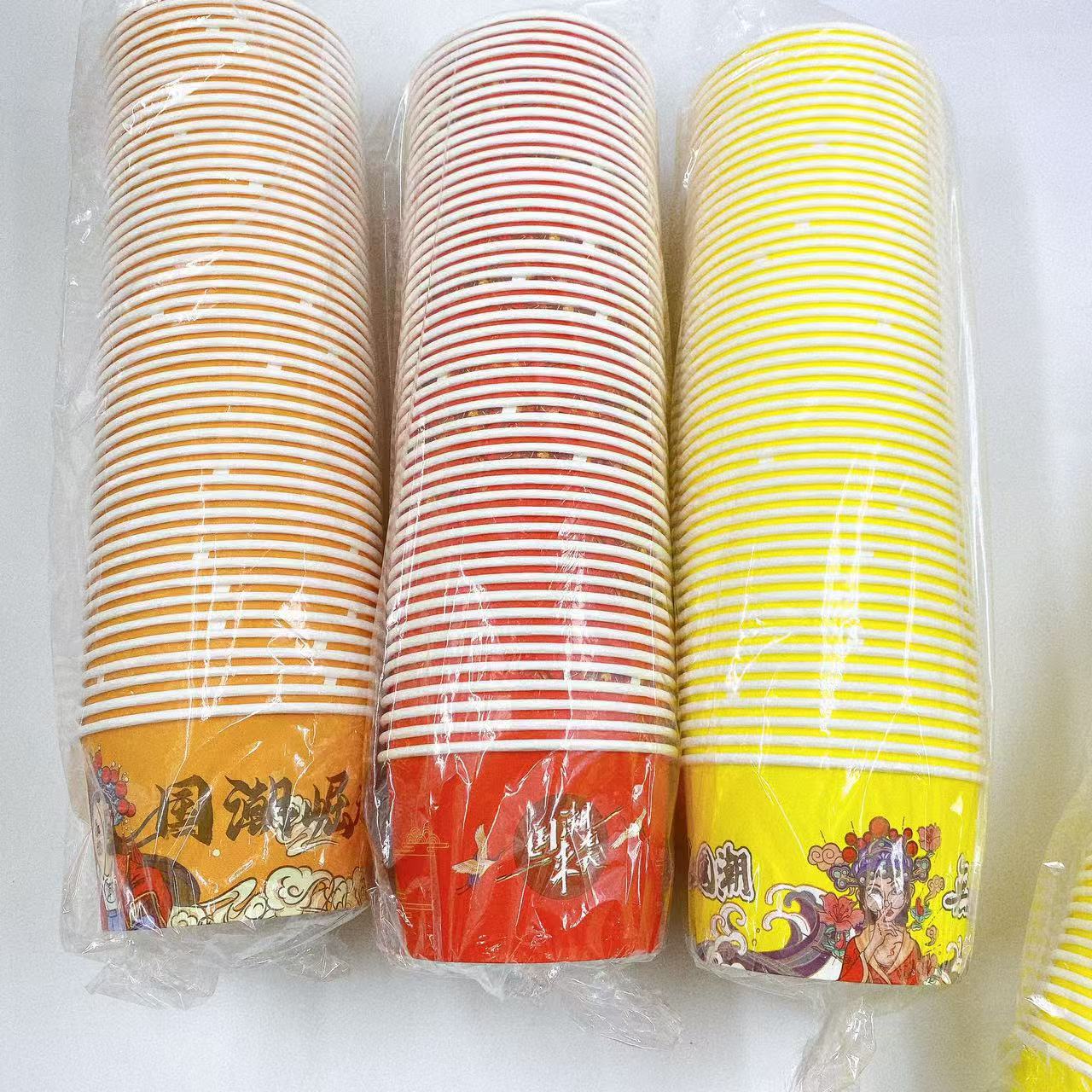 Tazón de papel desechable caja de embalaje de moda nacional redonda sin tapa caja de comida rápida para llevar caja de comida desechable caja de comida bocadillos