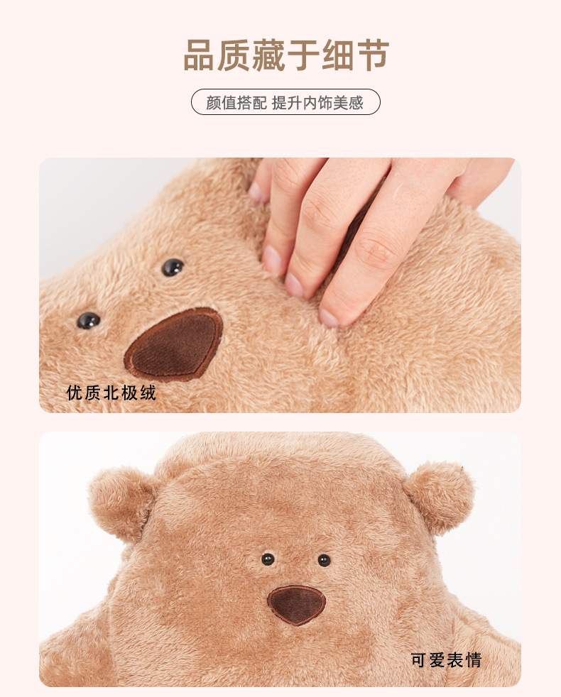 Car Headrest Neck Pillow Plush Cartoon Bear Car Headrest Waist Pad Creative Cute Car Interior Supplies