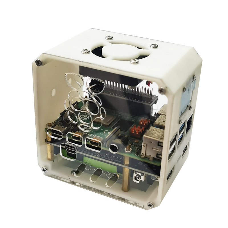 树莓派4B UPS不间断电源锂电池扩展板顶针边冲边放3D打印外壳套件