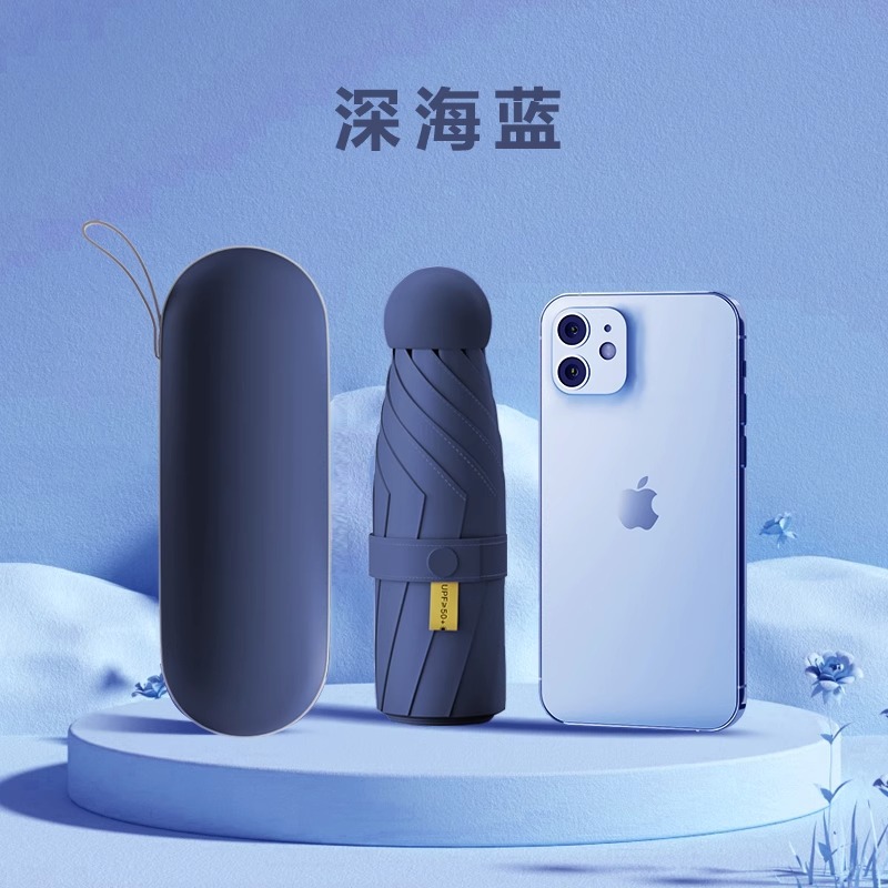 50% de descuento en mini cápsula portátil paraguas solar protección UV paraguas solar regalo publicidad paraguas lote