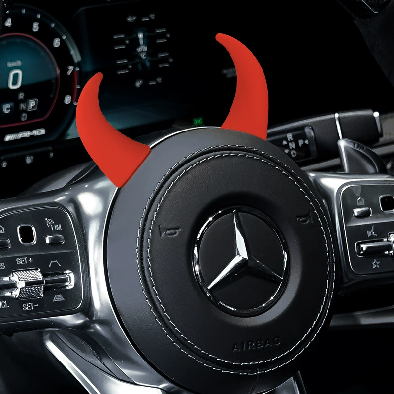 Украшение автомобиля наклейки на рог дьявола маленький монстр наклейки на Руль украшения наклейки забавное творчество