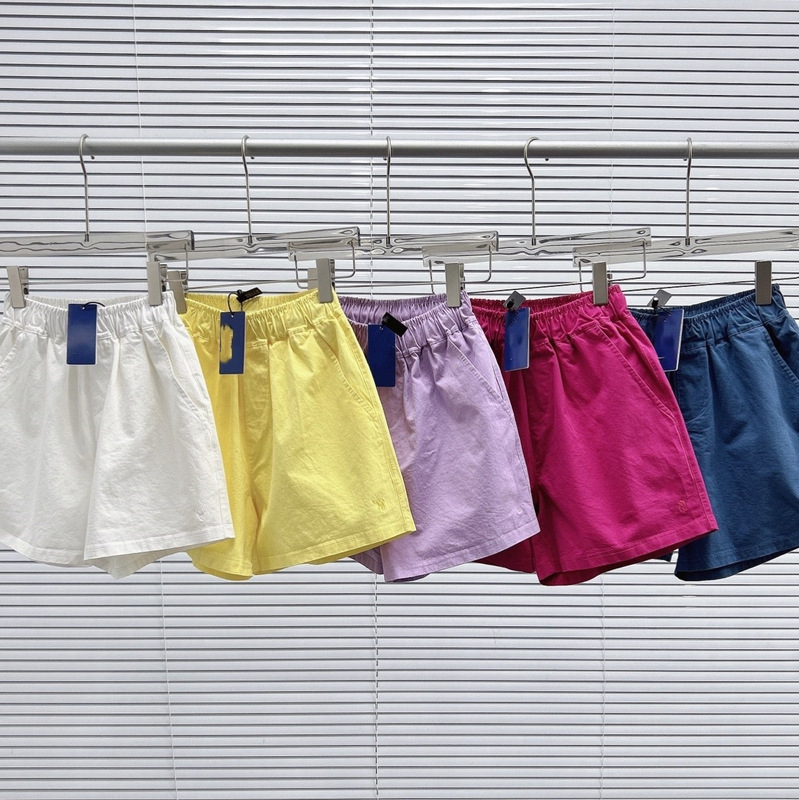 In-Stock Rl Multi-Color Drawstring Shorts for Women with Pony Logo Embroidery, Casual Elastic Waist Three-Point Shorts Hot Pants
