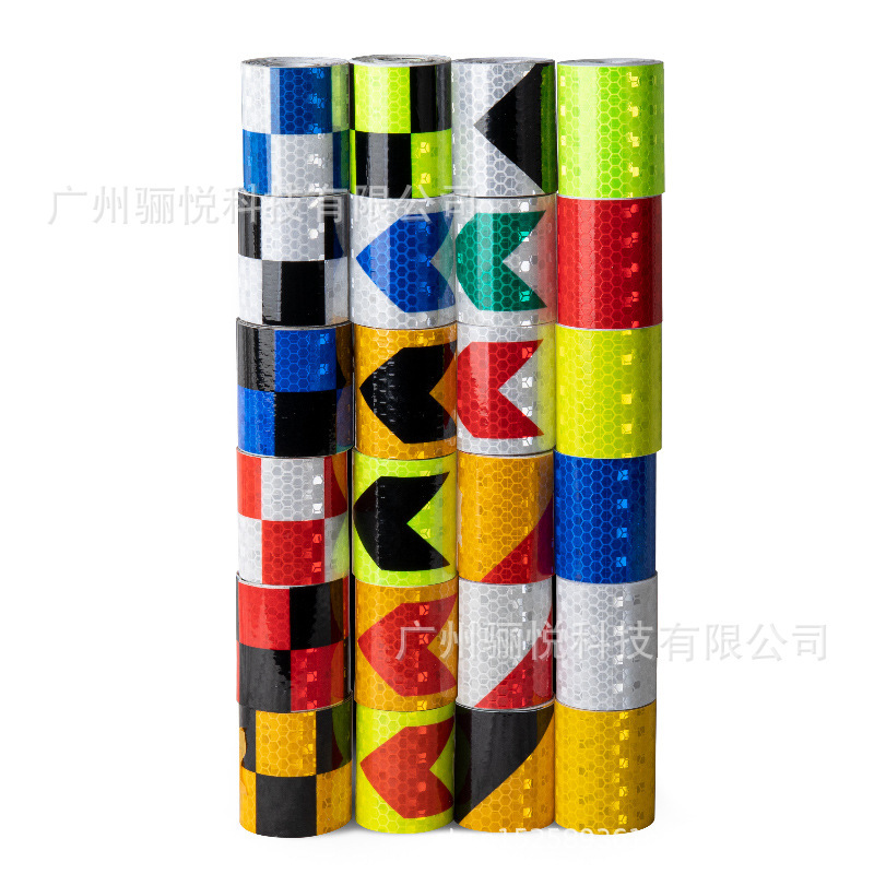 Car reflective strip plaid twill solid color arrow reflective sticker warning reflective sticker truck motorcycle safety tape
