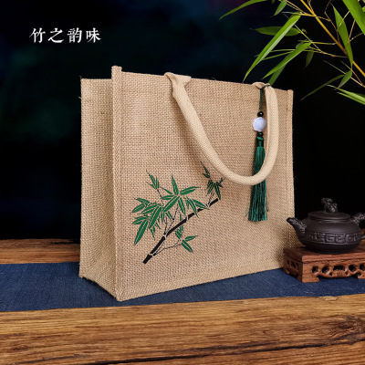 Sack Bamboo Yellow sacks Tea Gift Bags Bamboo Products Advertising bags gift Asian sacks Discount