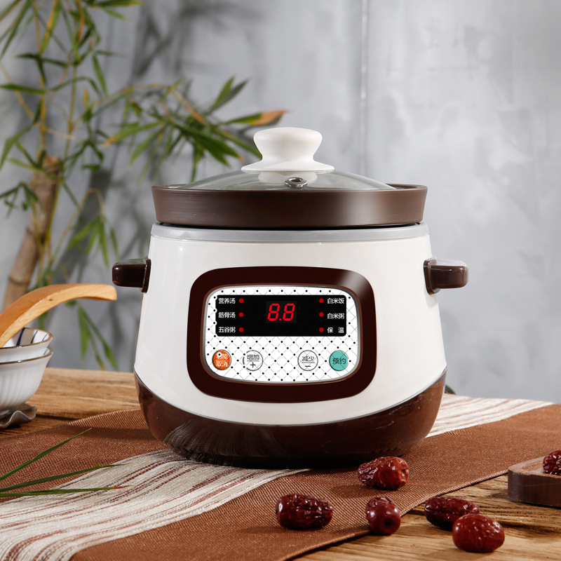 Casserole stew pot household high temperature resistant ceramic pot small plug-in electric soup pot clay pot rice casserole mini crock pot soup pot