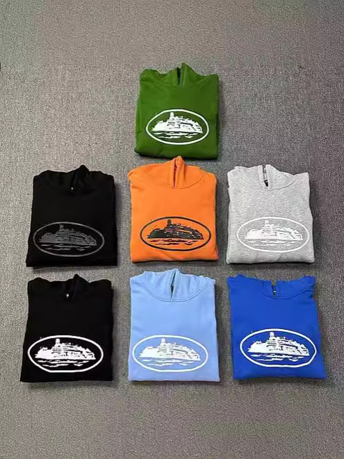 European and American trendy high-street boat-print hooded sweatshirt, couple's style, trendy and versatile casual sweatshirt and sweatpants set.