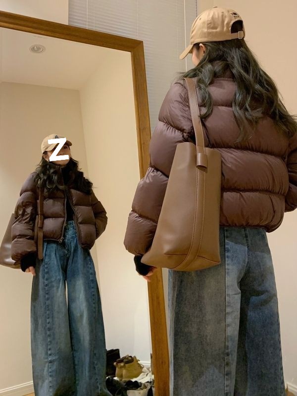 Winter European Version Kendall Jenner Style Short High Waist Thickened Down For Women 2025 New Small Size Puffer Jacket_voghion.com