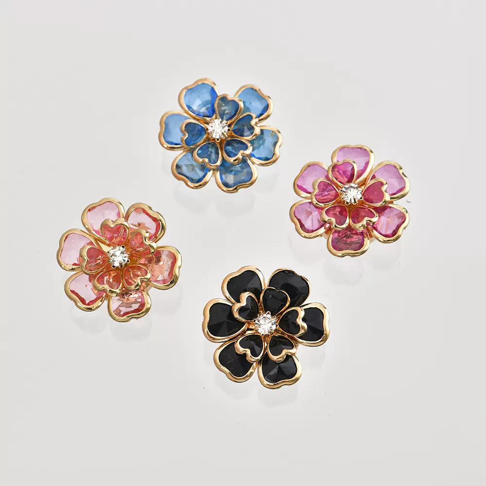 亚马逊爆款时尚花朵袖扣个性显气质衬衫扣轻奢晚宴衬衣装饰扣批发