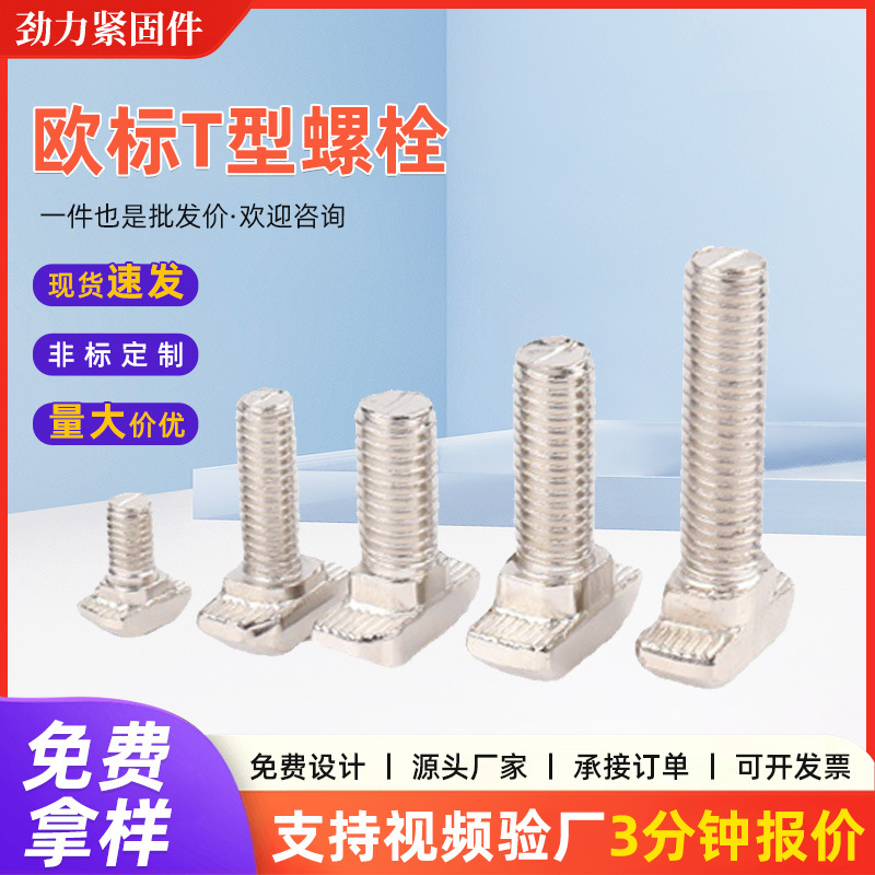 不锈钢欧标T型螺栓304T型螺螺丝20 30 40 45全系列现货批发