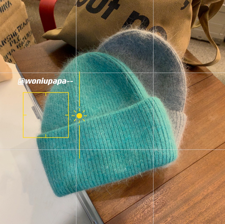 Õrn piim Fufu~Küüliku villavillane naiste kootud terava otsaga talvemüts_voghion.com