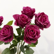 含阳 仿真花高品质手感保湿玫瑰韩式ins花情人节 拍照道具 手捧花