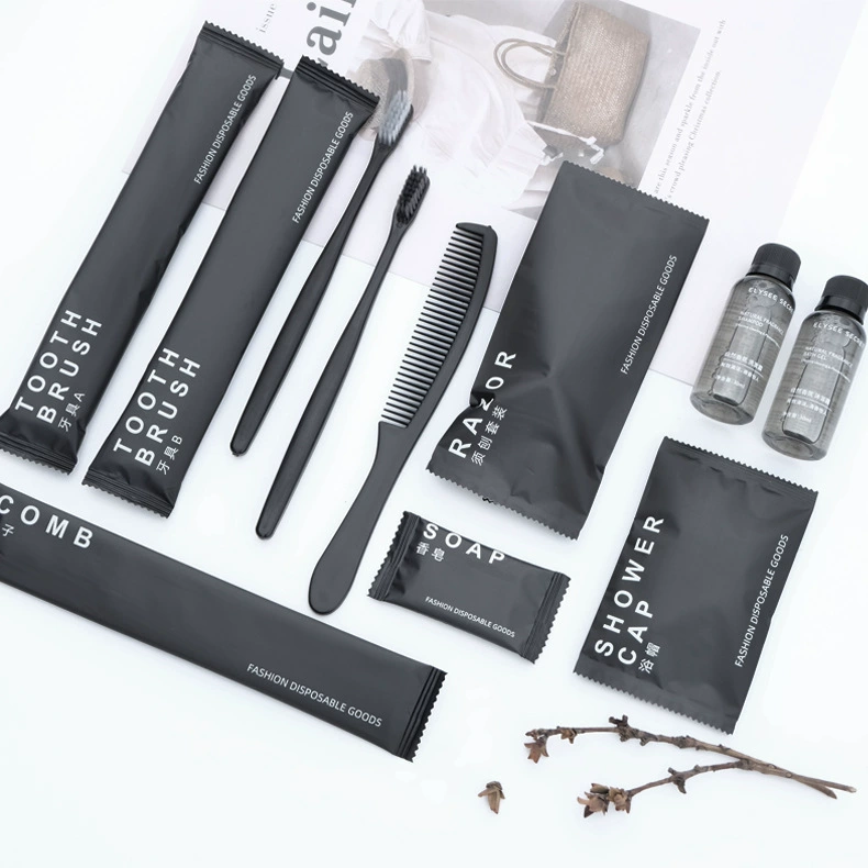 Disposable soft toothbrush for hotel, set, toothpaste, brush, soap, shampoo, slippers