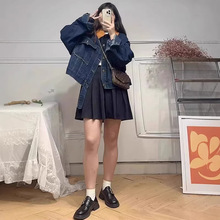 设计感灯芯绒领牛仔外套女短款秋冬新款宽松复古百搭夹克休闲上衣
