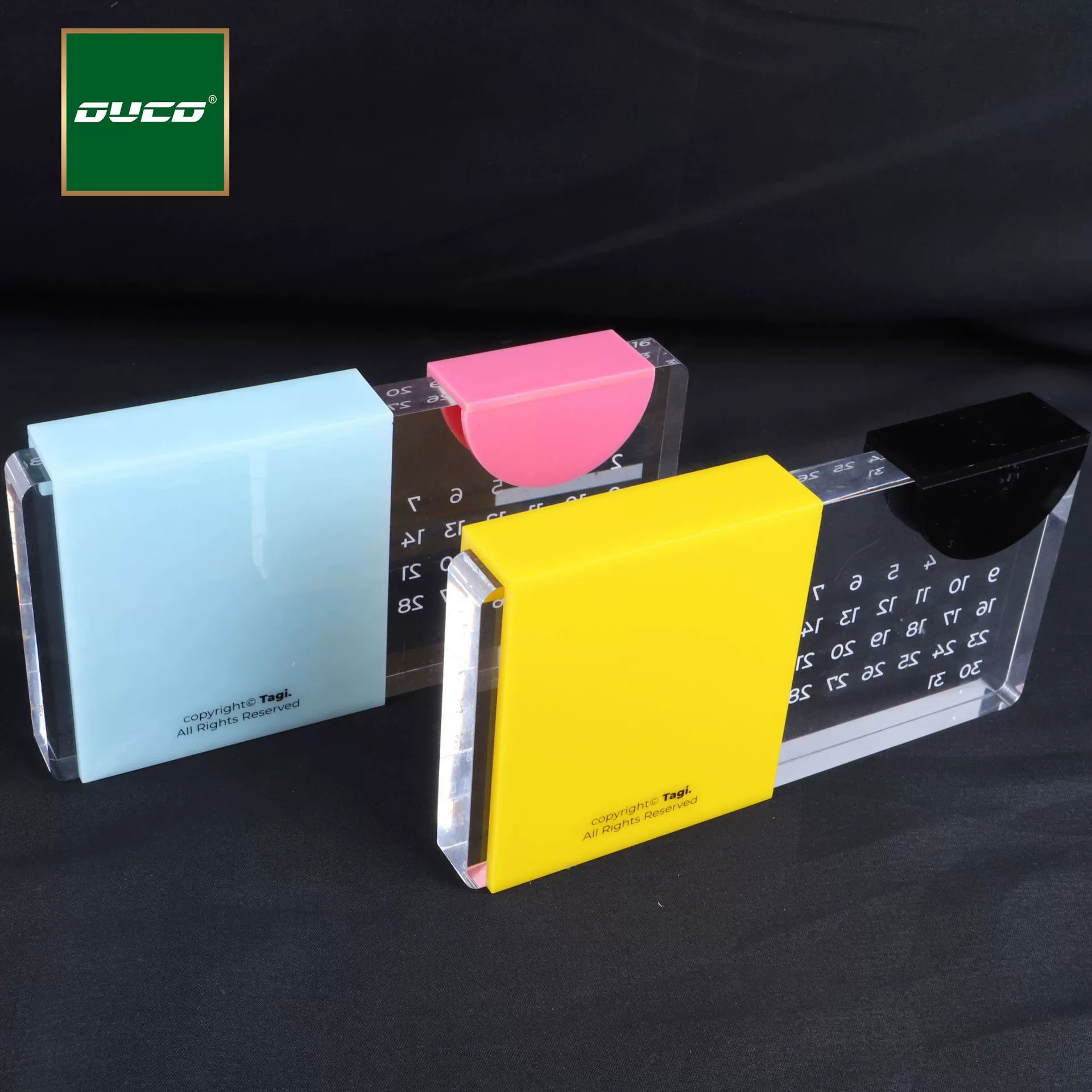 Acrylic desk calendar, stand